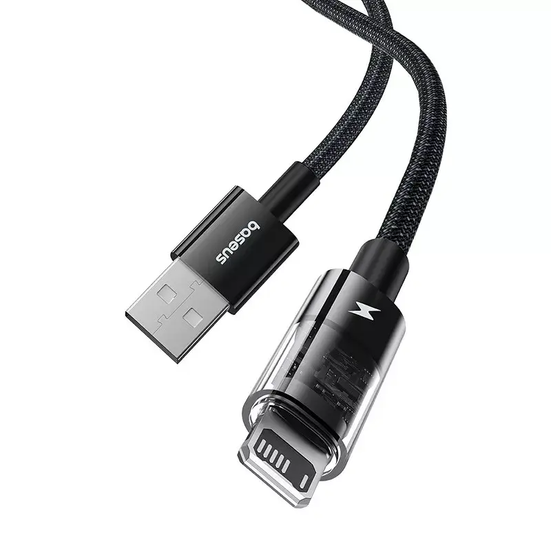 USB-Ladekabel Baseus Gem P10373003111-00, 1 m, 2,4 A, Nylonummantelung, Lightning, USB-A, Schwarz