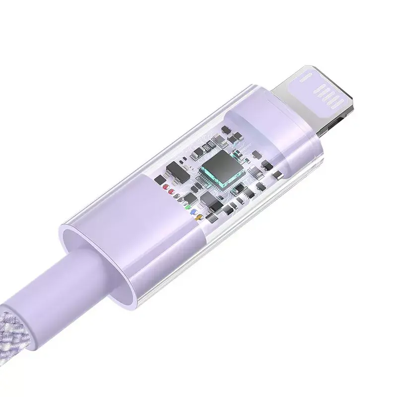 USB-Kabel Baseus Gem P10373003511-00 — 1 m Nylon, Lightning auf USB-A, 2,4 A Schnellladung, lila