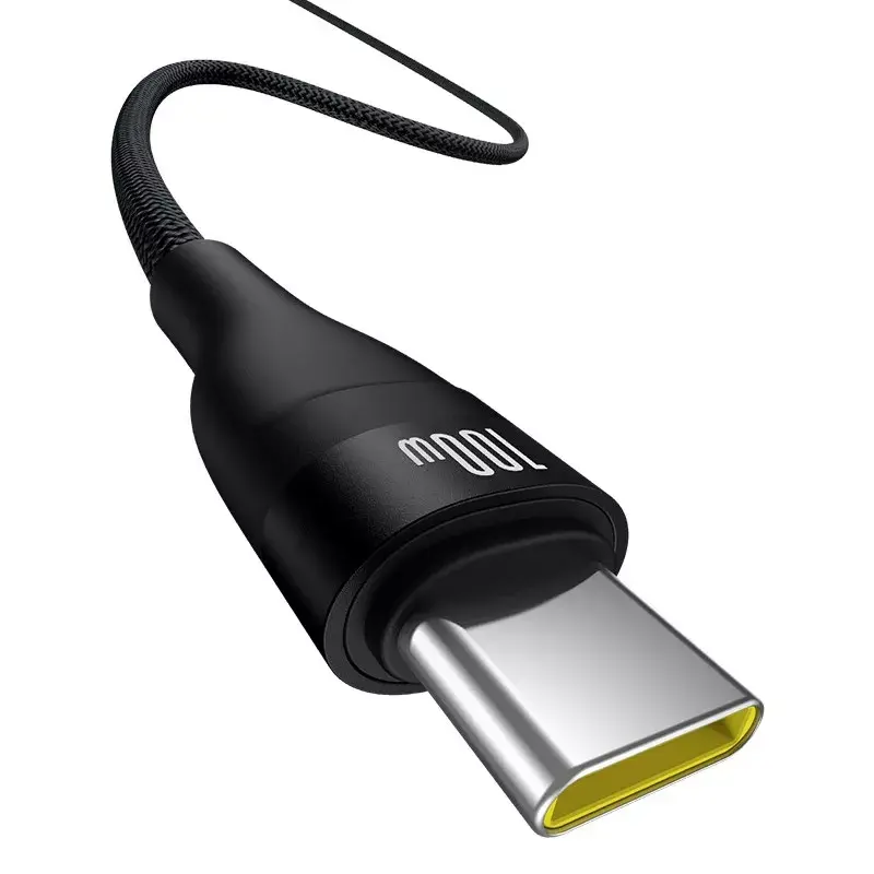 USB-A-auf-USB-C-Kabel Baseus Flash 2 1m 100W Schwarz, USB PD, 480 Mbit/s, Nylon
