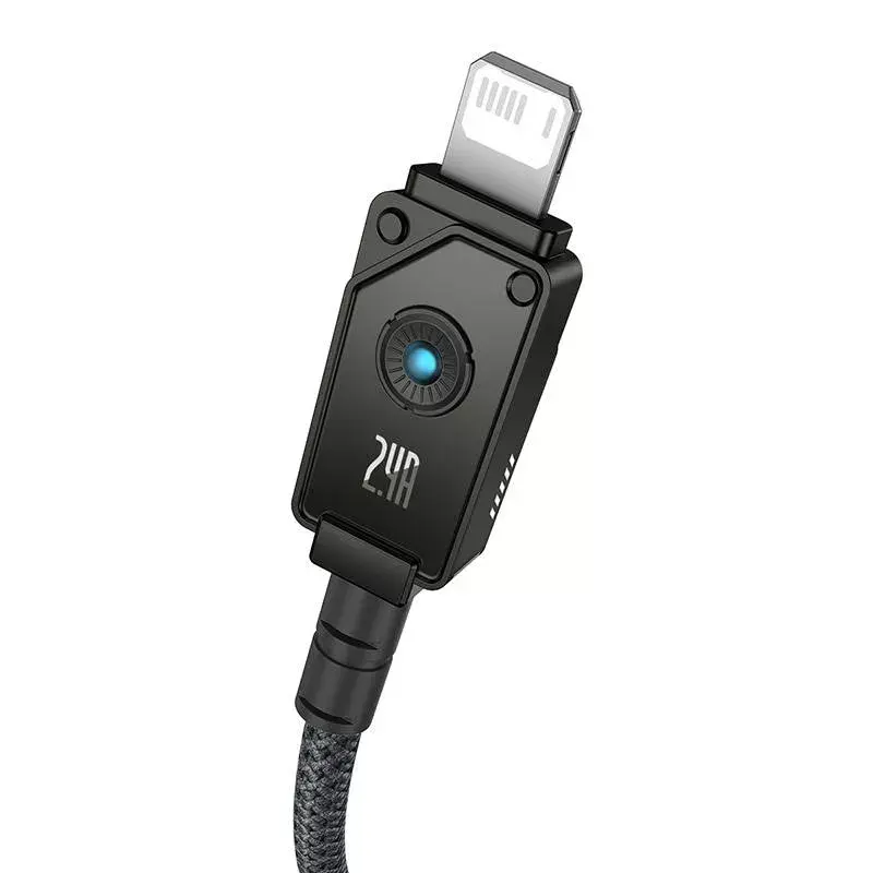 USB-A-auf-Lightning-Kabel Baseus P10355802111-00 — 1 m, 5V/2.4A, USB PD, Aramidfaser, Schwarz