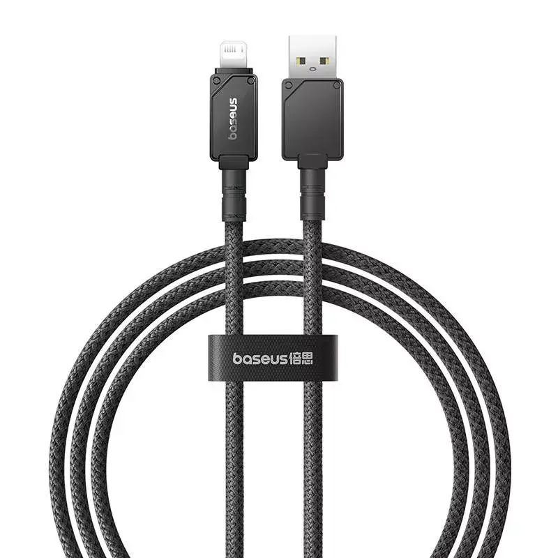 USB-A-auf-Lightning-Kabel Baseus P10355802111-00 — 1 m, 5V/2.4A, USB PD, Aramidfaser, Schwarz