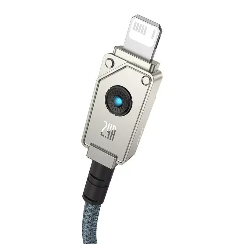 USB-A-auf-Lightning-Kabel Baseus 1 m 5 V 2,4 A Weiß, USB PD, 480 Mbit/s