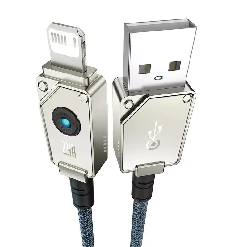 USB-A-auf-Lightning-Kabel Baseus 1 m 5 V 2,4 A Weiß, USB PD, 480 Mbit/s