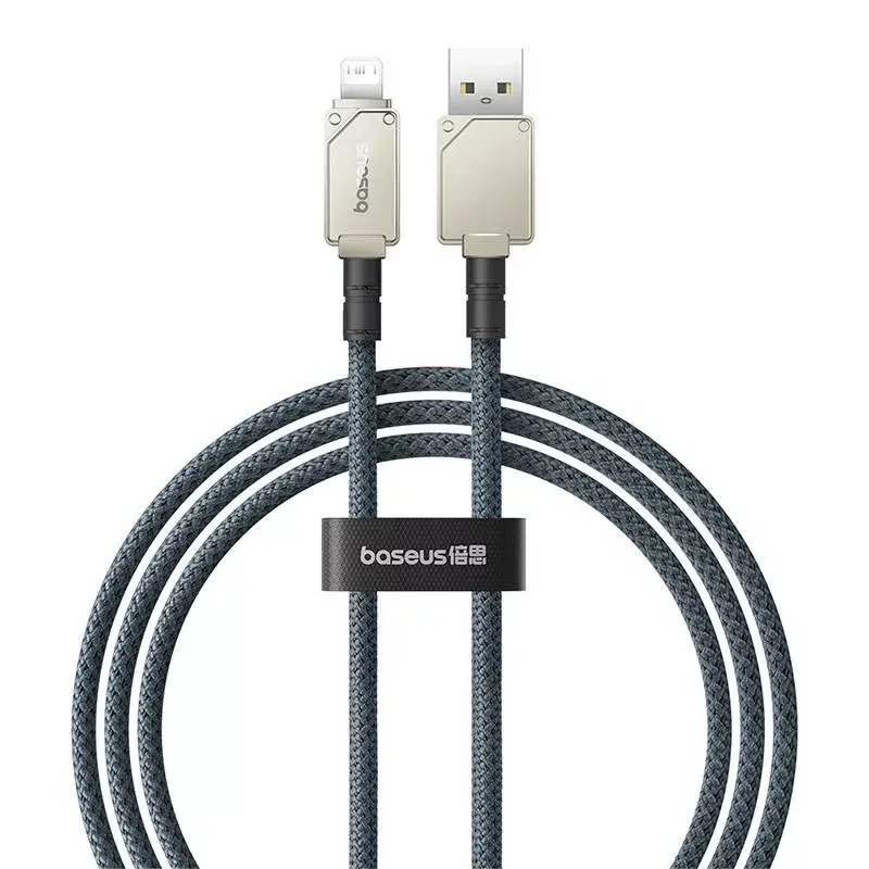 USB-A-auf-Lightning-Kabel Baseus 1 m 5 V 2,4 A Weiß, USB PD, 480 Mbit/s