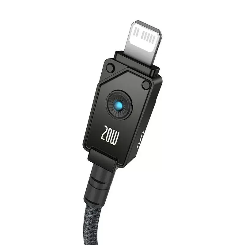 USB-C-auf-Lightning-Kabel Baseus Unbreakable 1m 20W – Aramidfaser, 480 Mbit/s, Schwarz