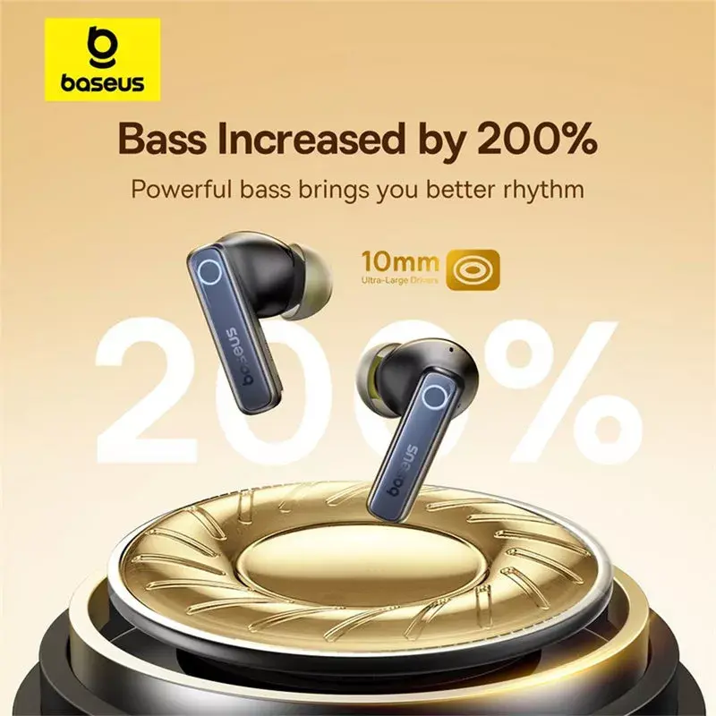 True Wireless In-Ear-Kopfhörer Baseus 35 True — Bluetooth 5.3, ANC, 8 h Wiedergabe (ANC aus), 65 h mit Ladehülle, 800 mAh Ladehülle, USB-C, schwarz