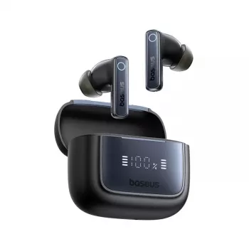 True Wireless In-Ear-Kopfhörer Baseus 35 True — Bluetooth 5.3, ANC, 8 h Wiedergabe (ANC aus), 65 h mit Ladehülle, 800 mAh Ladehülle, USB-C, schwarz