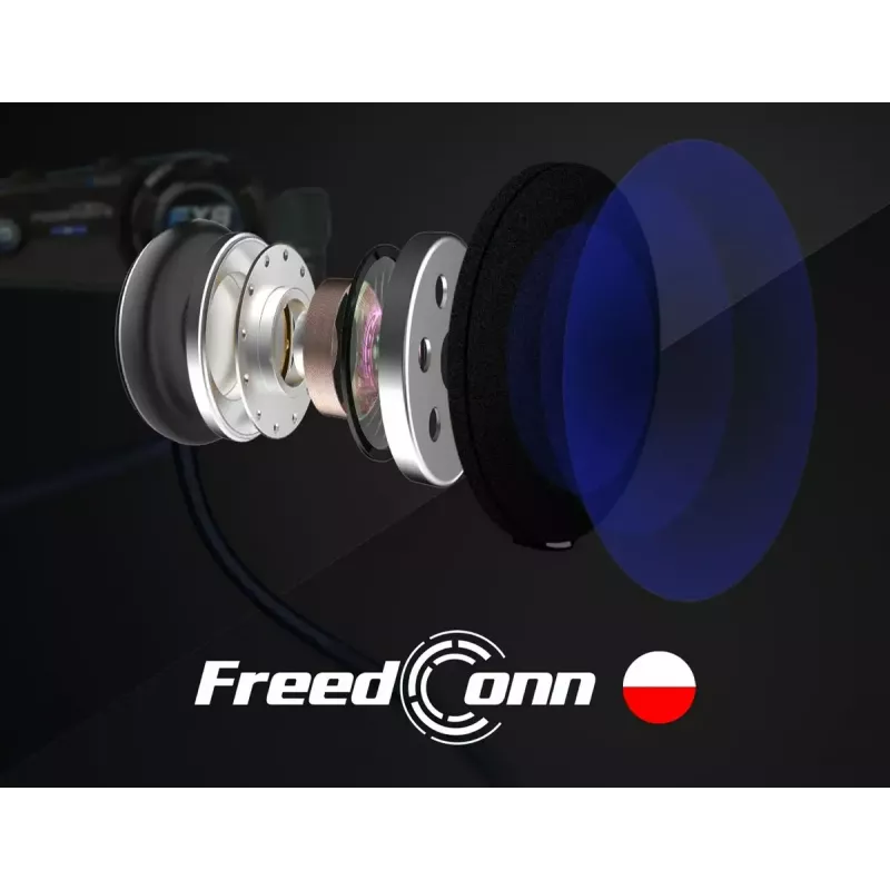 Headset FreedConn T-MAX S V4 PRO SINGLE — Bluetooth 5.1, Intercom bis 1000 m, UKW-Radio, 11 h Sprechzeit, LiPo 500 mAh