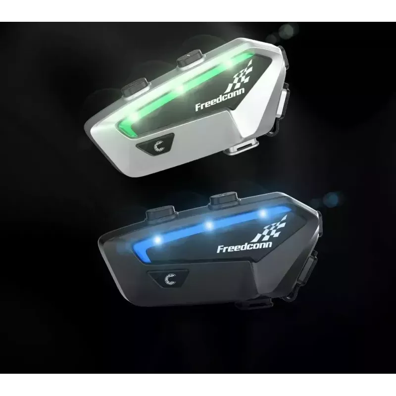 Motorrad-Intercom-Headset FreedConn FX Schwarz — Bluetooth 5.0, IP67, Reichweite 2000 m, 30 h Sprechzeit
