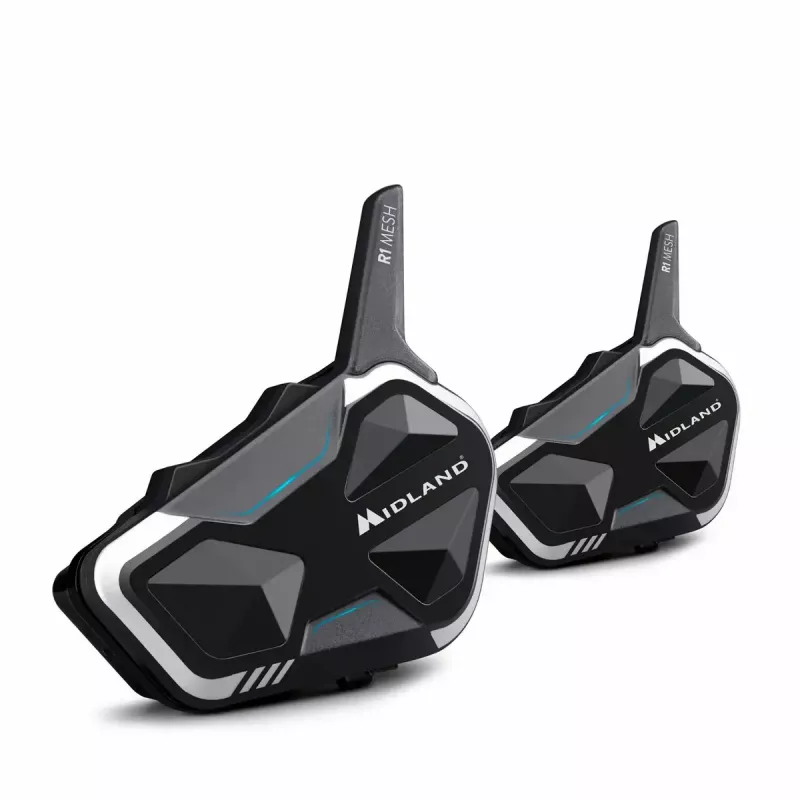 Midland R1 Mesh-Intercom Maximale Reichweite 2000 m Wasserdicht Schwarz Weiß