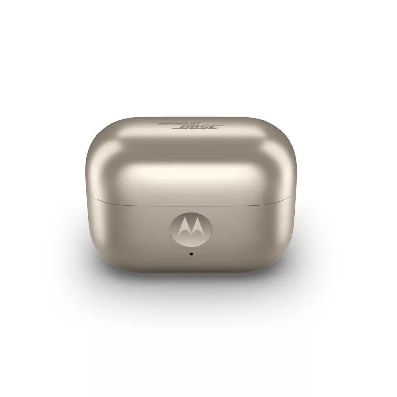 Headset Motorola Moto Buds Loop Bluetooth Ear-Clip-On binaural, Dolby Atmos, Bluetooth 5.0, ANC, 8 h Wiedergabe, Ladecase 520 mAh, Beige
