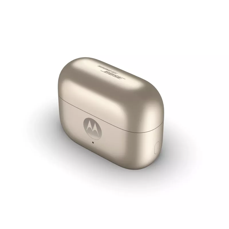 Headset Motorola Moto Buds Loop Bluetooth Ear-Clip-On binaural, Dolby Atmos, Bluetooth 5.0, ANC, 8 h Wiedergabe, Ladecase 520 mAh, Beige