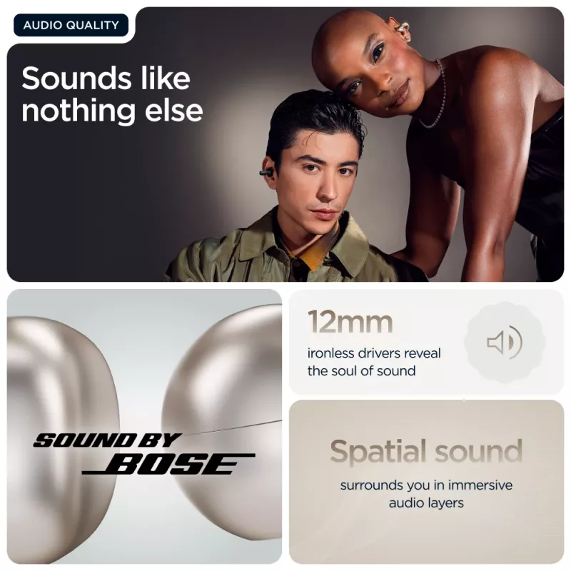 Headset Motorola Moto Buds Loop Bluetooth Ear-Clip-On binaural, Dolby Atmos, Bluetooth 5.0, ANC, 8 h Wiedergabe, Ladecase 520 mAh, Beige
