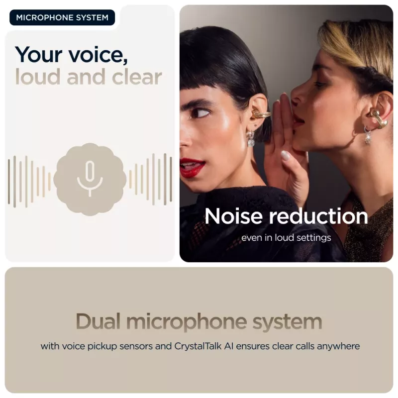 Headset Motorola Moto Buds Loop Bluetooth Ear-Clip-On binaural, Dolby Atmos, Bluetooth 5.0, ANC, 8 h Wiedergabe, Ladecase 520 mAh, Beige