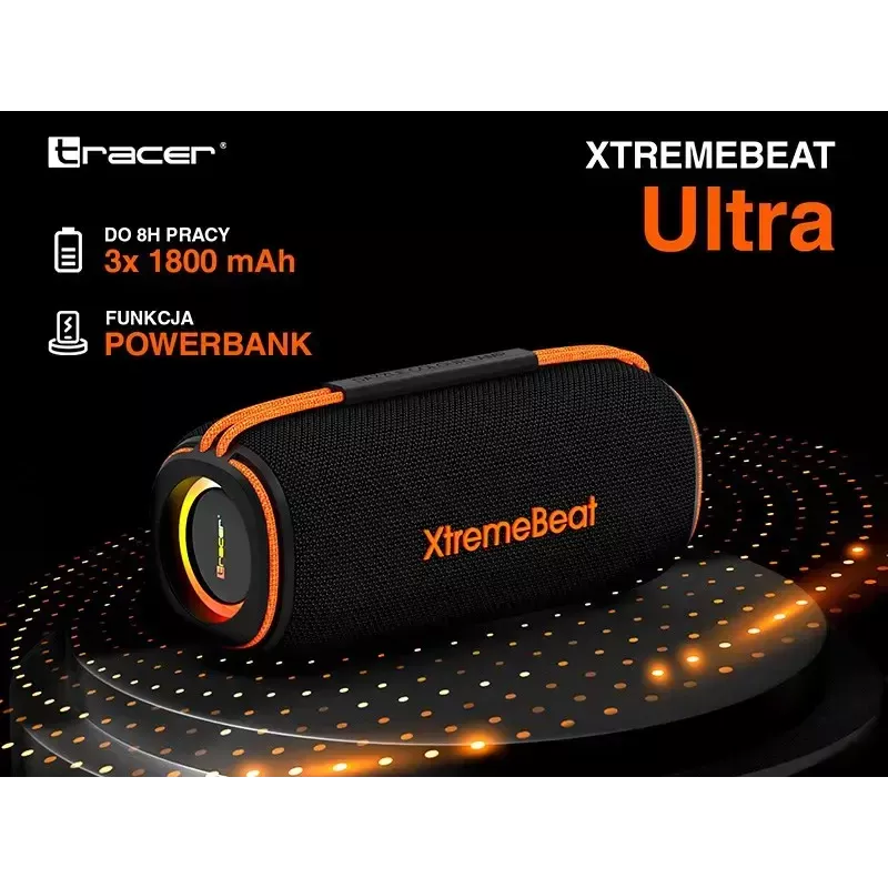 Tragbarer Stereo-Lautsprecher TRACER XtraVox XL TWS BT RGB — 25 W RMS, IPX6, Bluetooth 5.3, AUX, USB-A