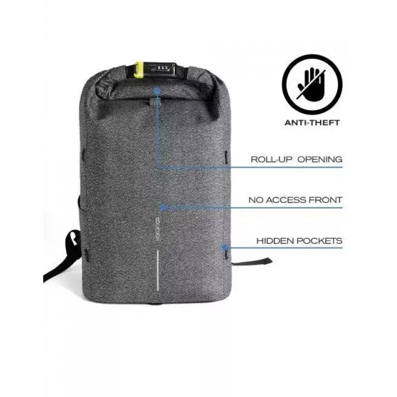 Freizeitrucksack XDDESIGN Urban Grau Fabric — 27 l, wasserabweisend, 15,6 Zoll Laptopfach, TSA-Schloss