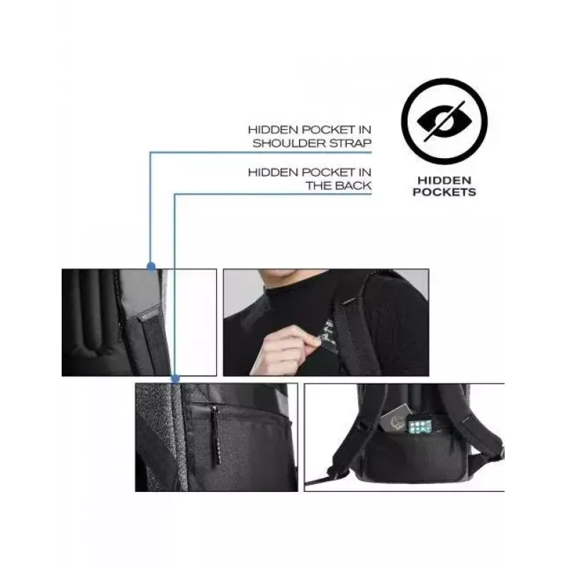 Freizeitrucksack XDDESIGN Urban Grau Fabric — 27 l, wasserabweisend, 15,6 Zoll Laptopfach, TSA-Schloss