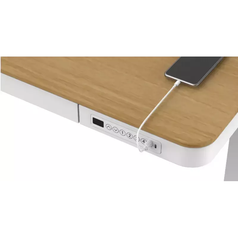 Tuckano elektrisch höhenverstellbarer Schreibtisch ET119W-C weiß/Eiche