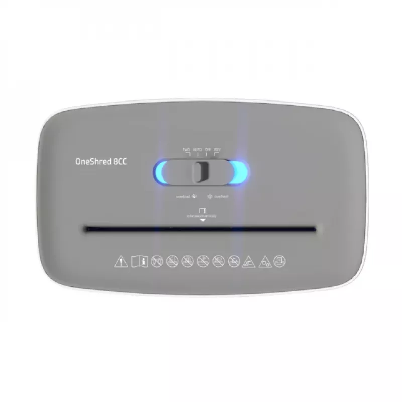 HP OneShred 8CC Aktenvernichter Partikelschnitt 68 dB 22 cm Weiß