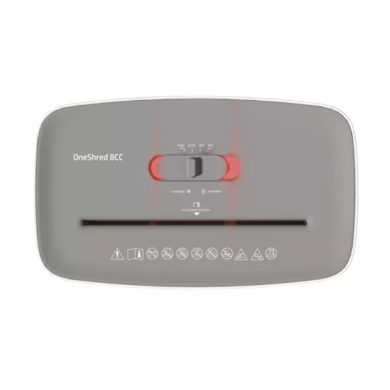 HP OneShred 8CC Aktenvernichter Partikelschnitt 68 dB 22 cm Weiß