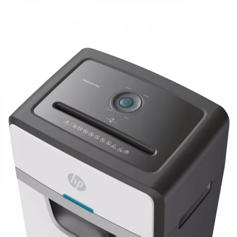HP OneShred 24CC Aktenvernichter Partikelschnitt 65 dB 22 cm Weiß, Schwarz