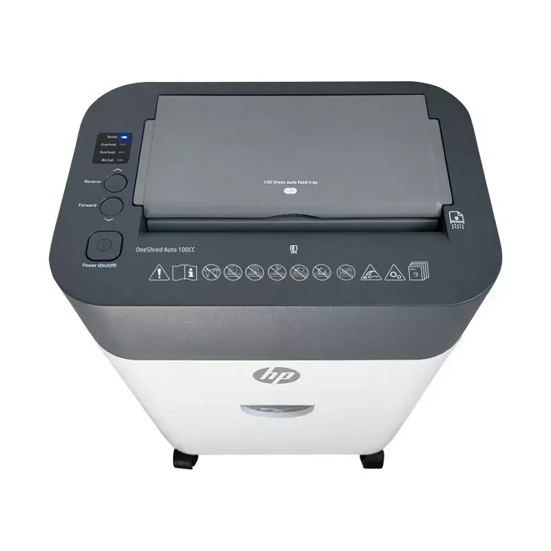 HP OneShred Auto 100CC Aktenvernichter Kreuzschnitt 68 dB 22 cm Weiß