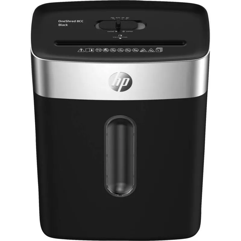 HP OneShred 8CC Aktenvernichter Partikelschnitt 68 dB 22 cm Schwarz