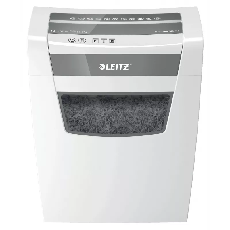 Leitz IQ Home Office Aktenvernichter P4, Partikelschnitt, 22 cm, 4 x 28 mm, 23 L, 225 Blatt, 58 dB