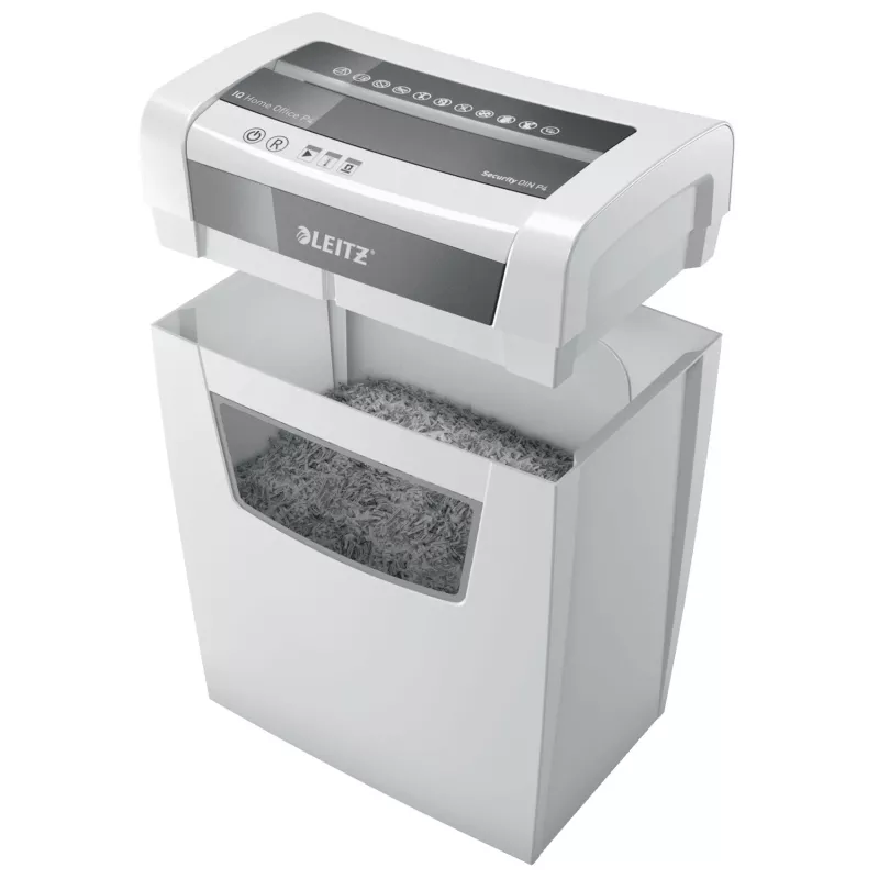 Leitz IQ Home Office Aktenvernichter P4, Partikelschnitt, 22 cm, 4 x 28 mm, 23 L, 225 Blatt, 58 dB