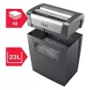 Papiervernichter REXEL Momentum X410 — Partikelschnitt P-4, 4 x 28 mm, 10-Blatt-Kapazität, 23-Liter-Auffangkorb, Staustopp
