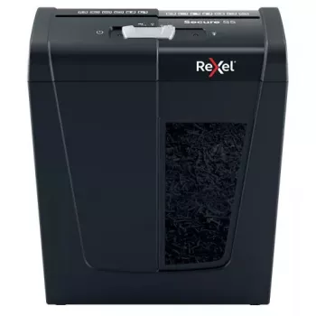 Aktenvernichter REXEL Secure S5 — Streifenschneider, Kapazität 5 Blatt, 6 mm Schnitt, 10 L Behälter, P-2 Sicherheit, Schwarz