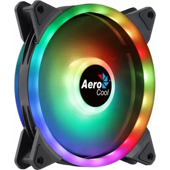 Aerocool DUO14 PC-Lüfter 14cm ARGB LED Dual Ring Antivibration 6-Pin Schwarz