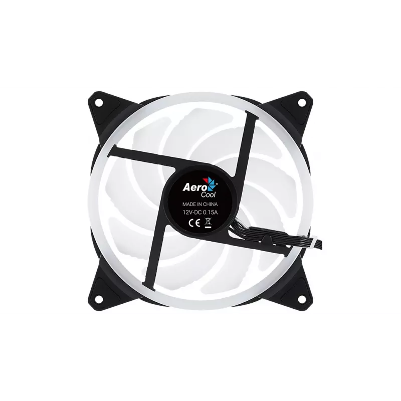 Aerocool DUO14 PC-Lüfter 14cm ARGB LED Dual Ring Antivibration 6-Pin Schwarz