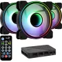 Aerocool MIRAGE12PRO Kit 3xFan PC 12cm ARGB 6 Pins Hub Silent Schwarz
