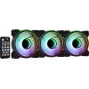 Aerocool MIRAGE12PRO Kit 3xFan PC 12cm ARGB 6 Pins Hub Silent Schwarz