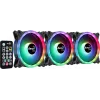 Aerocool DUO12PRO Kit 3x Lüfter 12 cm ARGB LED Dual-Ring Antivibration 6 Pins, schwarz