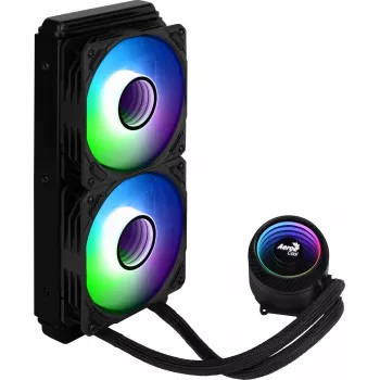 Aerocool MIRAGEL240 CPU Liquid Cooled 2x 12cm ARGB Fan TDP 400W Schwarz