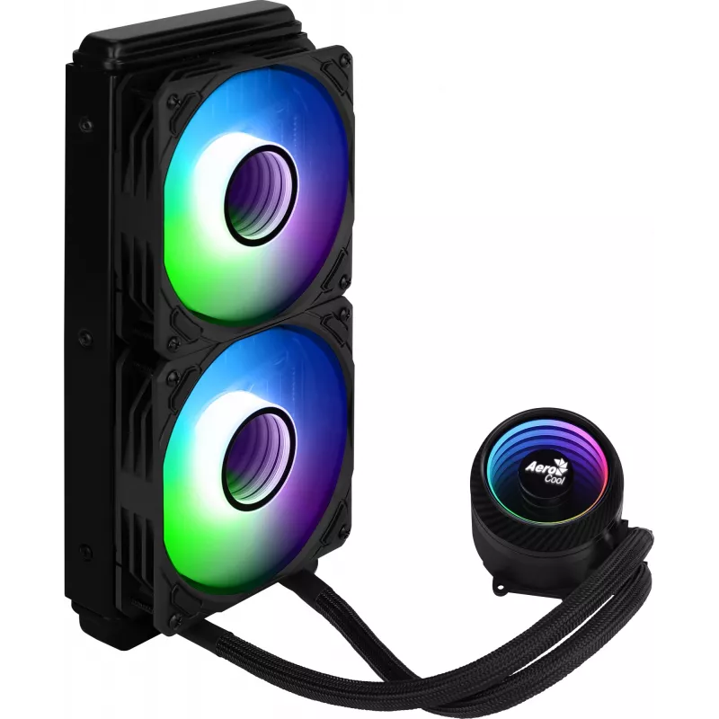 Aerocool MIRAGEL240 CPU Liquid Cooled 2x 12cm ARGB Fan TDP 400W Schwarz