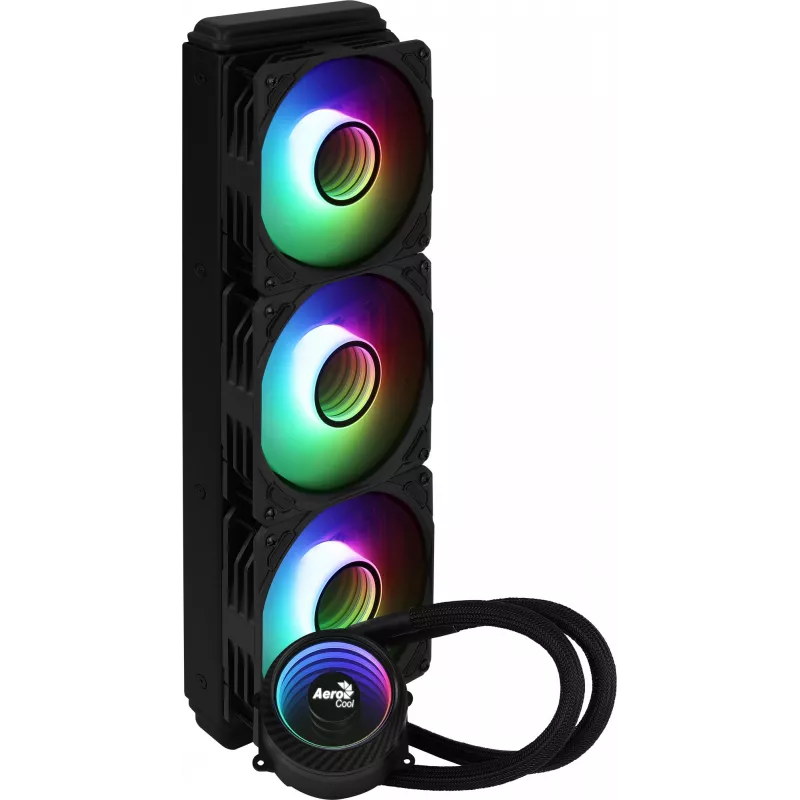 Aerocool MIRAGEL360 Flüssigkeits-CPU-Kühlung 3x12cm ARGB-Lüfter TDP 550W Schwarz