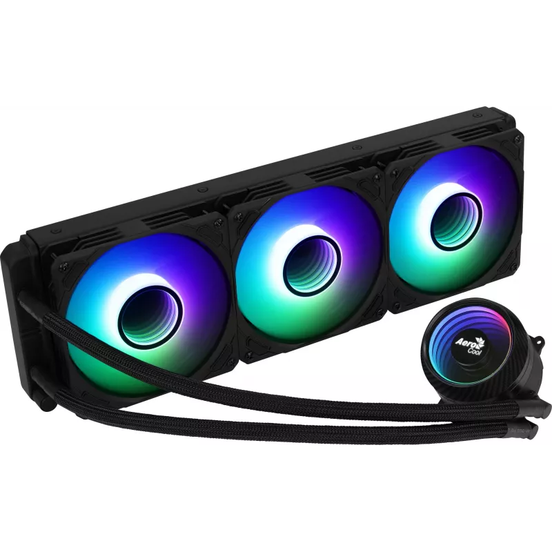 Aerocool MIRAGEL360 Flüssigkeits-CPU-Kühlung 3x12cm ARGB-Lüfter TDP 550W Schwarz