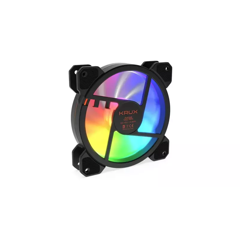 Gehäuselüfter KRUX KRX0067 120mm ARGB LUNAR 120, 1200 U/min, hydraulisches Lager, 12 V, 5 V LED, 3-Pin-Anschluss, Antivibration