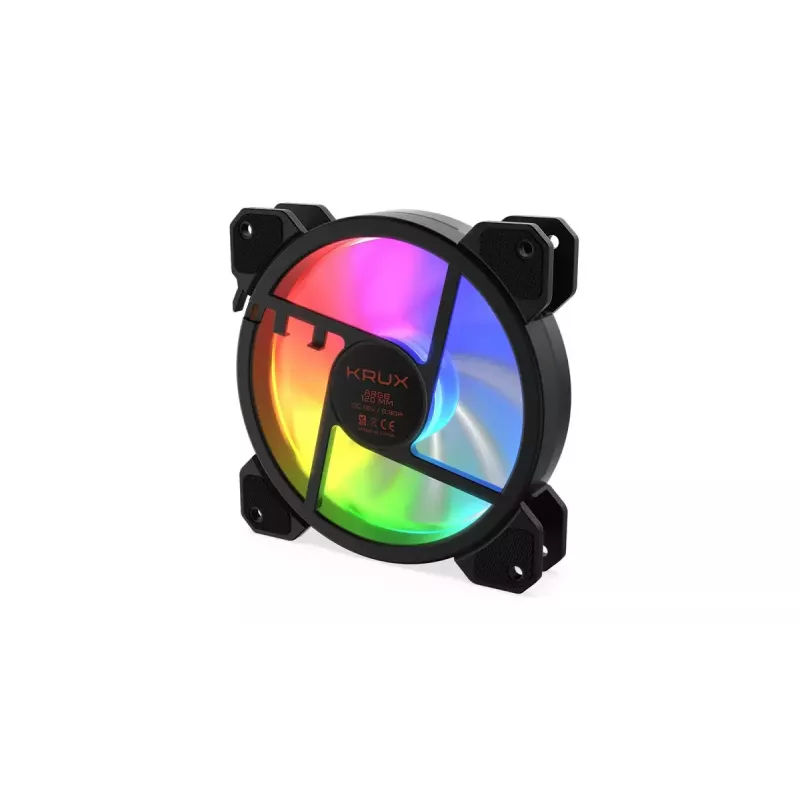 Gehäuselüfter KRUX KRX0067 120mm ARGB LUNAR 120, 1200 U/min, hydraulisches Lager, 12 V, 5 V LED, 3-Pin-Anschluss, Antivibration