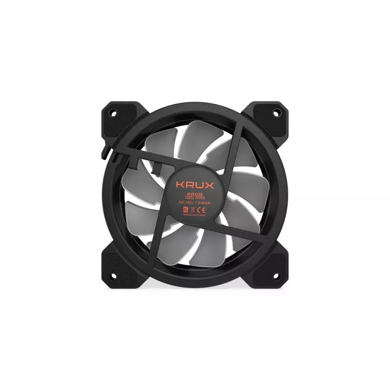 Gehäuselüfter KRUX KRX0067 120mm ARGB LUNAR 120, 1200 U/min, hydraulisches Lager, 12 V, 5 V LED, 3-Pin-Anschluss, Antivibration