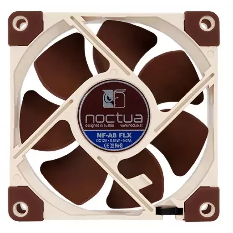 Gehäuselüfter Noctua NF-A8 FLX 80 mm, 12 V, 2000 RPM, 50,4 m³/h, 0,84 W, 25 mm Höhe