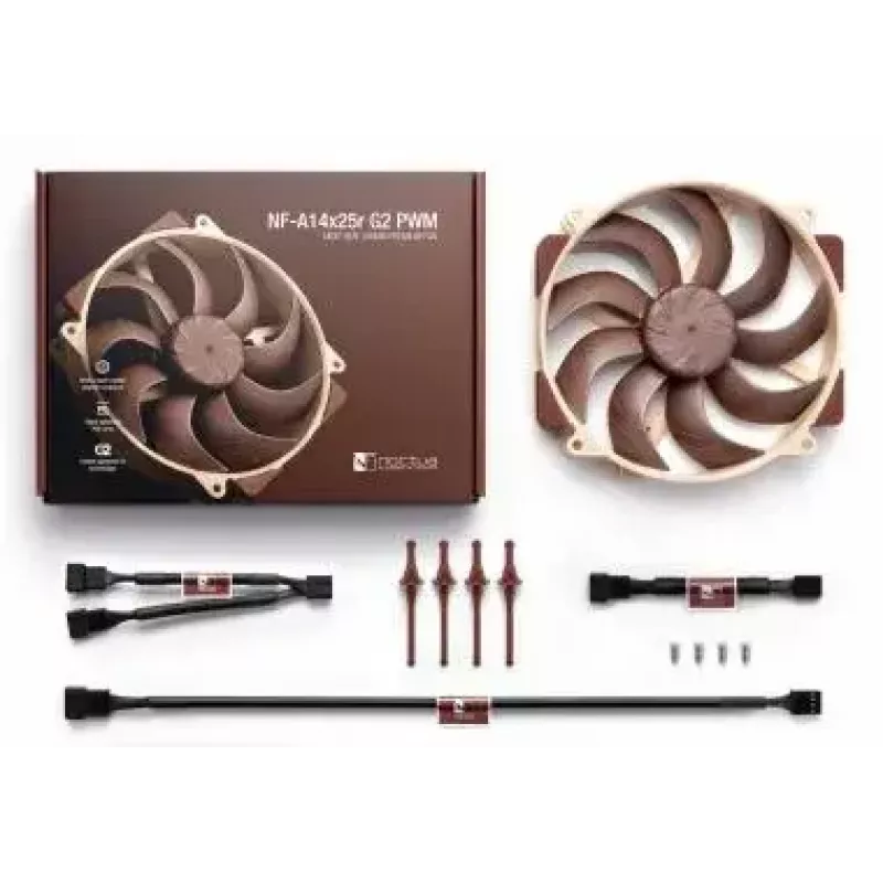 Gehäuselüfter Noctua NF-A14x25r G2 PWM 140 mm, 1250–1500 U/min, 155,6 m³/h, 19,7–24,8 dB, 12 V, 4-Pin