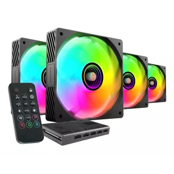 Mars Gaming MFSI4KIT Computer-Kühlsystem Computergehäuse Lüfter 12 cm Schwarz