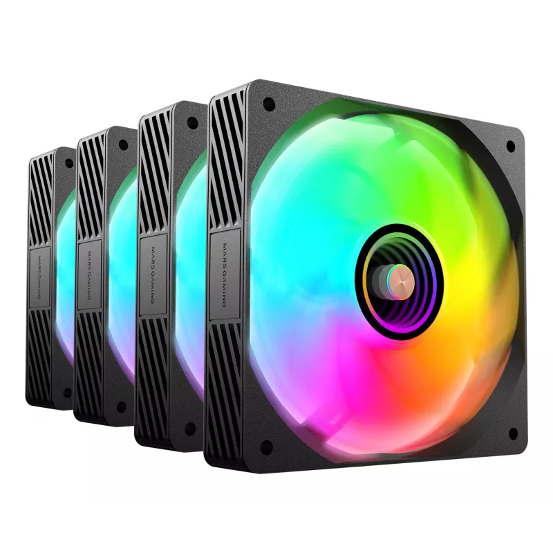 Mars Gaming MFSI4KIT Computer-Kühlsystem Computergehäuse Lüfter 12 cm Schwarz