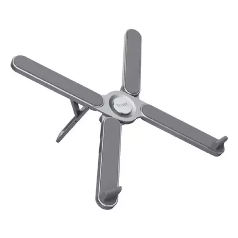 Laptop-Ständer TRUST Macy Faltbar Aluminium, grau — 280 mm Höhe, 23×46 mm Basis, 20 kg Kapazität