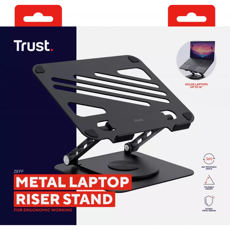 Trust Zeff Laptopständer Schwarz 40,6 cm (16 Zoll)