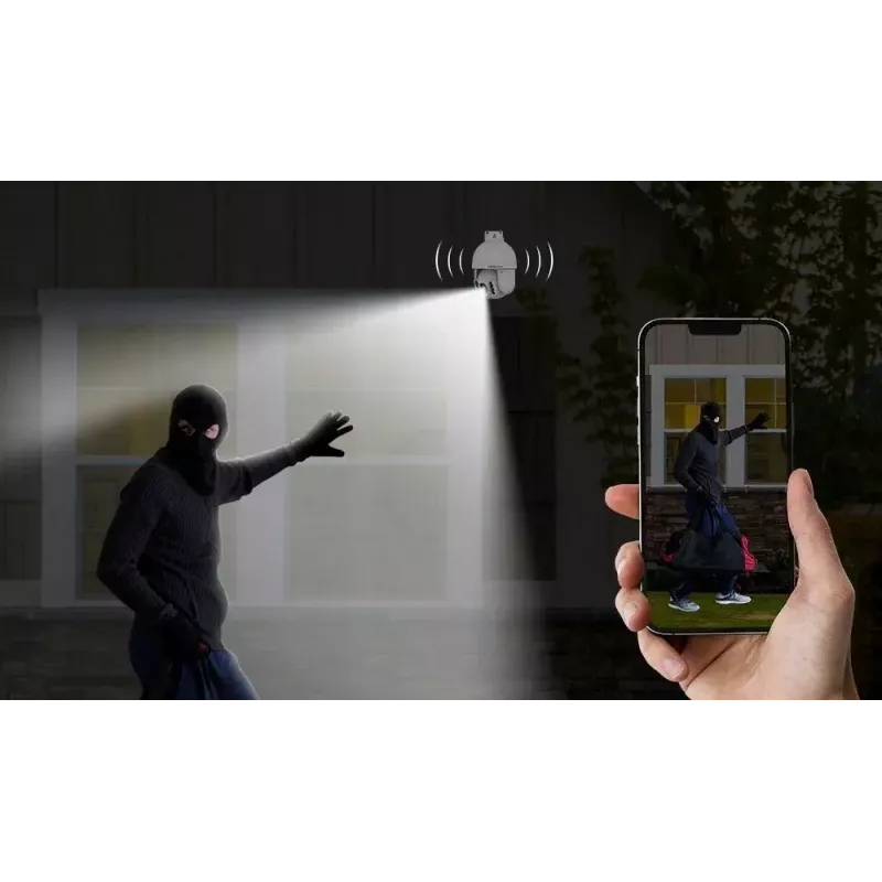 IP PTZ-Überwachungskamera Foscam SD8EP — 8 MP, 4-fach optischer Zoom, 6-fach digital, 355° Schwenken, 90° Neigen, IP66, Außenbereich, weiß